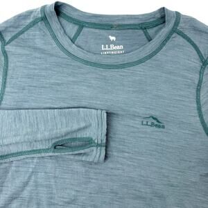 L.L. Bean Merino 150 Base Layer Top Womens M Teal Wool Long Sleeve Lightweight